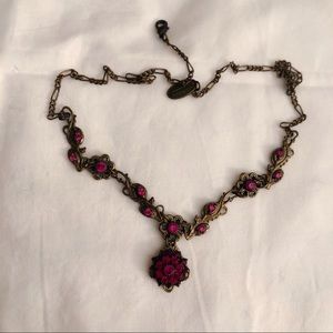 Kenny Ma Ruby Swarovski Crystal Flower Necklace